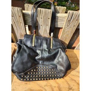Leather handbag - Gold accents